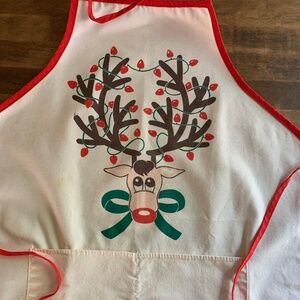 Vintage Rudolph the Red-Nosed Reindeer Christmas Apron • Made in USA